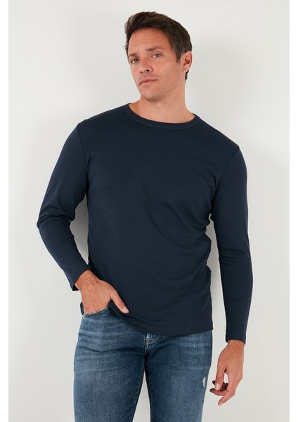 n Pamuklu Slim Fit Bisiklet Yaka Basic Sweat Erkek Sweat 59050741