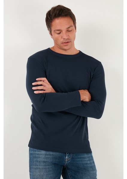 n Pamuklu Slim Fit Bisiklet Yaka Basic Sweat Erkek Sweat 59050741