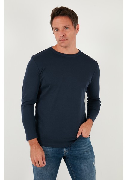 n Pamuklu Slim Fit Bisiklet Yaka Basic Sweat Erkek Sweat 59050741