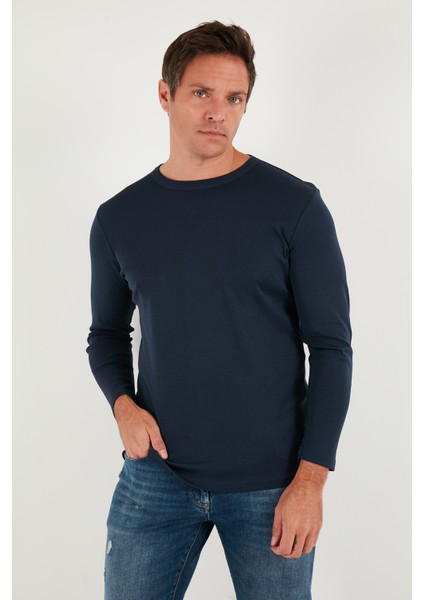 n Pamuklu Slim Fit Bisiklet Yaka Basic Sweat Erkek Sweat 59050741