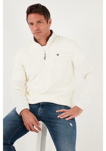 Regular Fit Anti-Pilling Tüylenme Yapmayan Bato Yaka Kışlık Şardonlu Polar Erkek Polar 5906001