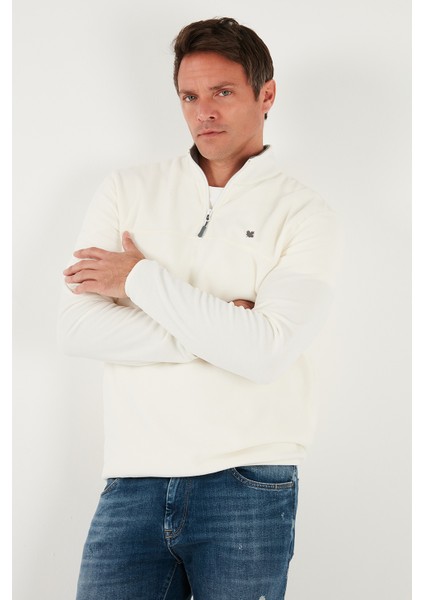 Regular Fit Anti-Pilling Tüylenme Yapmayan Bato Yaka Kışlık Şardonlu Polar Erkek Polar 5906001