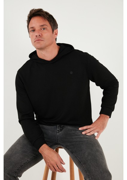 Relaxed Fit Kapüşonlu Yumuşak Dokulu Sweat Erkek Sweat 5901063