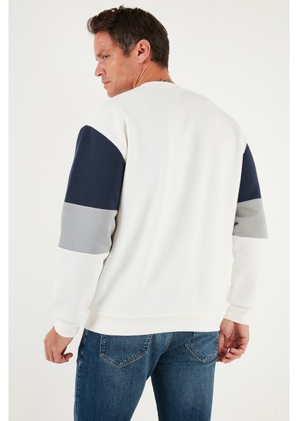 Pamuklu Relaxed Fit Bisiklet Yaka Şardonlu Renk Bloklu Sweat Erkek Sweat 5905298T