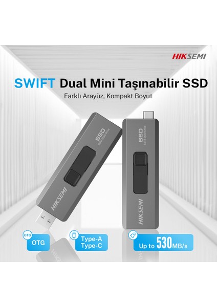 Hıksemı Swift S309C 2 Tb USB C + USB A Çıkışlı - Pc/ios/android/konsol Uyumlu Taşınabilir SSD indirimleri