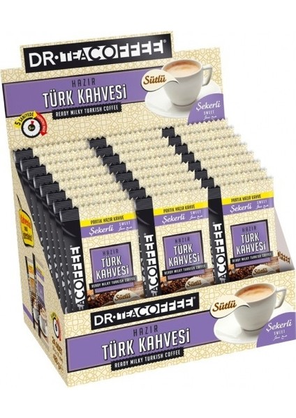 Drcoffee Hazır Türk Kahvesi Sütlü Şekerli 17GR 24 Lü