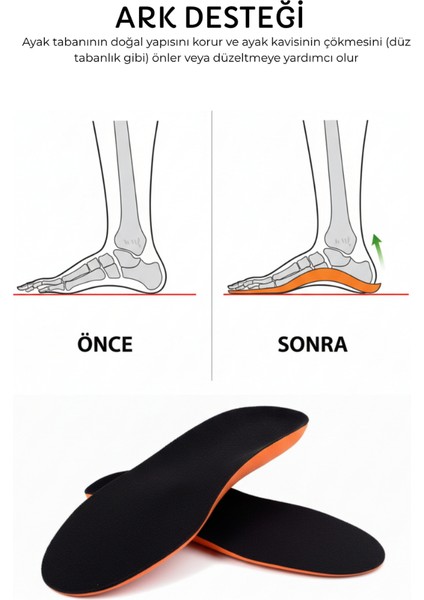 W40 Ark Destekli Tabanlık Rahat Tabanlık Rahat Konforlu Yumuşak Topuk Destekli Iç Tabanlığı Siyah modelleri