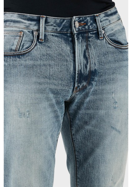 Streç Pamuklu Slim Fit Düşük Bel Dar Paça Jeans Erkek Kot Pantolon EM000121 AF17485 MB002