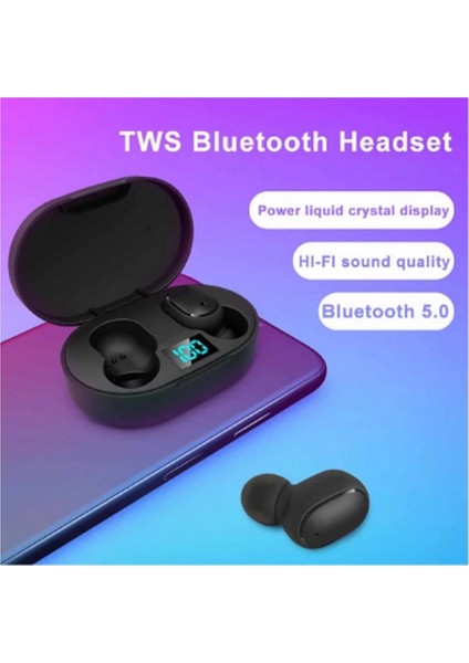 E6S Kablosuz Kulaklık Dijital Göstergeli Bluetooth Kulaklık 5.0