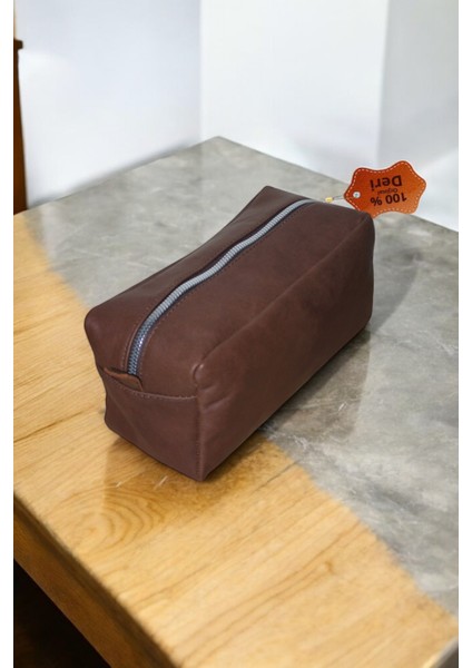 Hakiki Deri Kişisel Bakım,seyahat ve El Çantası Kahverengi fiyatları