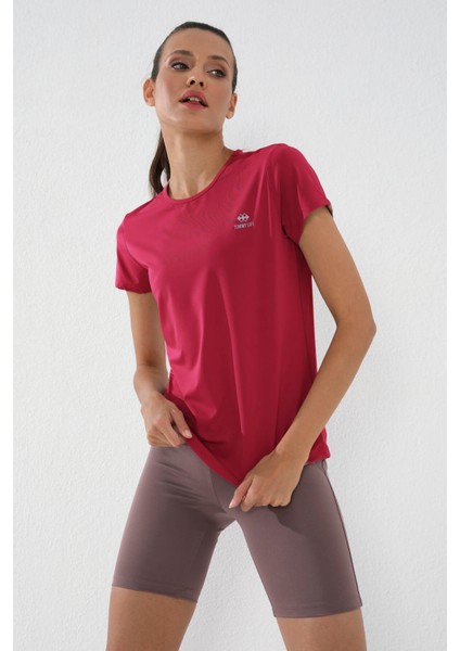Viva Kırmızı Basic Kısa Kol Standart Kalıp O Yaka Kadın T-Shirt - 97144 modelleri