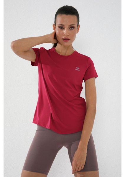 Viva Kırmızı Basic Kısa Kol Standart Kalıp O Yaka Kadın T-Shirt - 97144 fırsatları
