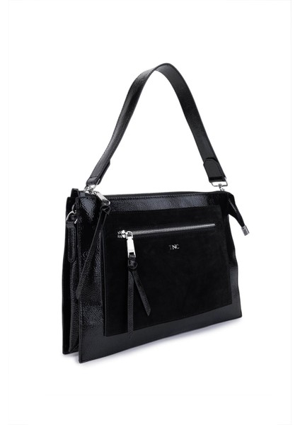 Kadın Suni Deri Siyah Kol Çantası 1003 2030 Bn Cnt SK25-26 Sıyah/sıyah Suet modelleri