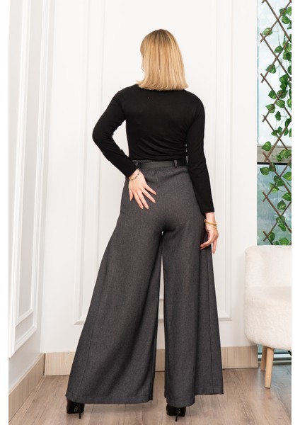 Dikiş Pileli Bol Paça Kemerli Pantolon 30183 fiyatları