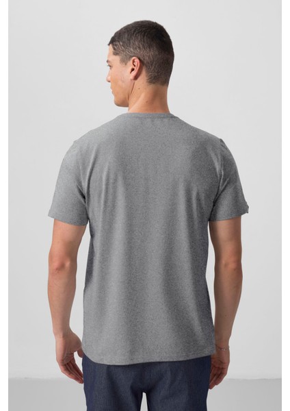 Gri Melanj Basic Kısa Kol Standart Kalıp V Yaka Erkek T-Shirt - 87912 indirimleri