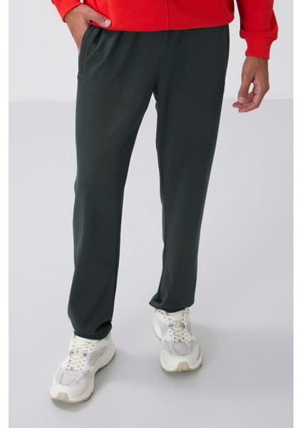 Haki Fermuar Cepli Dar Kalıp Klasik Paça Erkek Eşofman Alt - 84669 modelleri