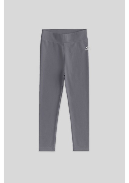 Koyu Gri Yüksek Bel Dar Paça Kız Çocuk Tayt - 75047