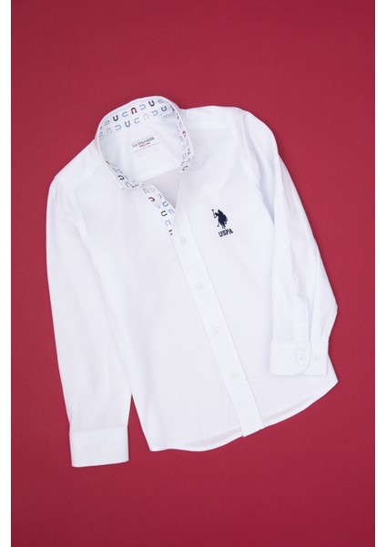 Erkek Çocuk Beyaz Gömlek Desenli 50316701-VR013