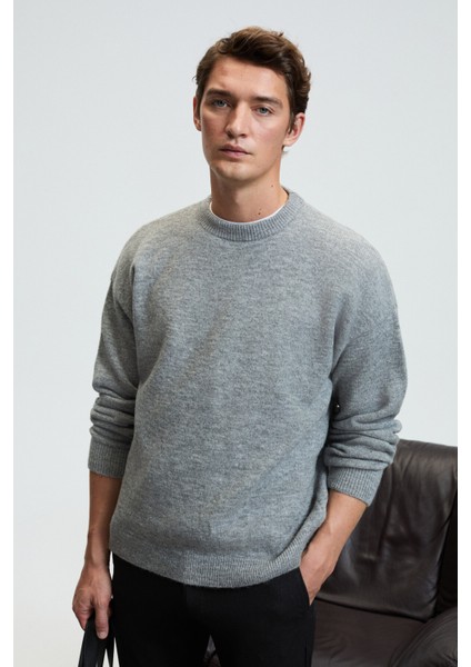 Tromso Erkek Pofuduk Yumusacık Recyle Bisiklet Yakalı Triko Grimelanj Kazak