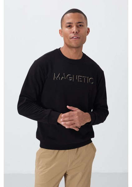 Rahat Form O Yaka 2li Paket Siyah Erkek Sweatshirt - 88020 modelleri