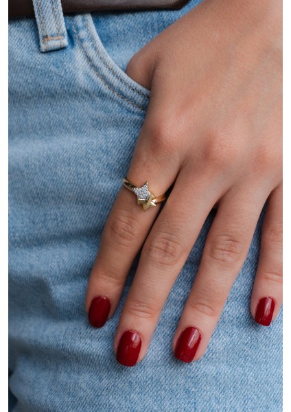 Zirkon Taşlı Çelik Yüzük