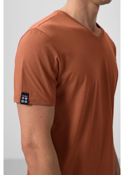 Tarçın Basic Kısa Kol Standart Kalıp V Yaka Erkek T-Shirt - 87912 modelleri