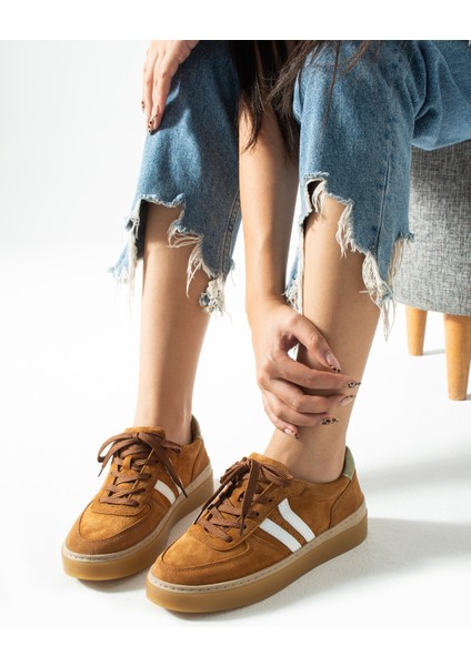 Moneas Kadın Hakiki Süet Deri Taba Spor Ayakkabı modelleri
