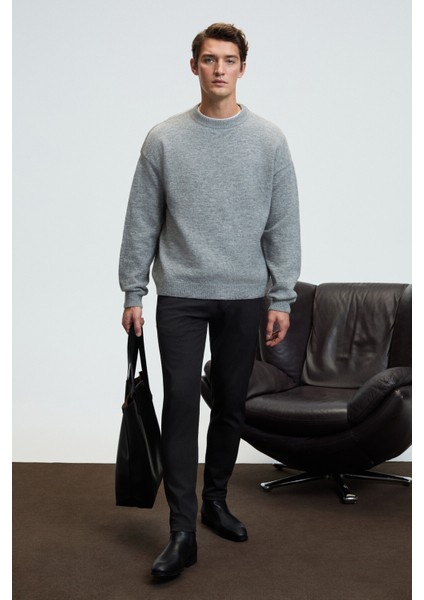 Tromso Erkek Pofuduk Yumusacık Recyle Bisiklet Yakalı Triko Grimelanj Kazak