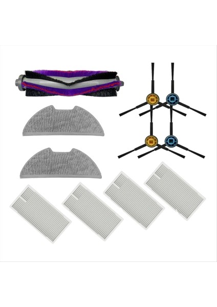 A8 / Eureka E10S / Eta Aurum Pro 624 Robot Vakum Aksesuarları Yedek Ana Yan Fırça Filtresi Mop Pad Için 11 Adet (Yurt Dışından)