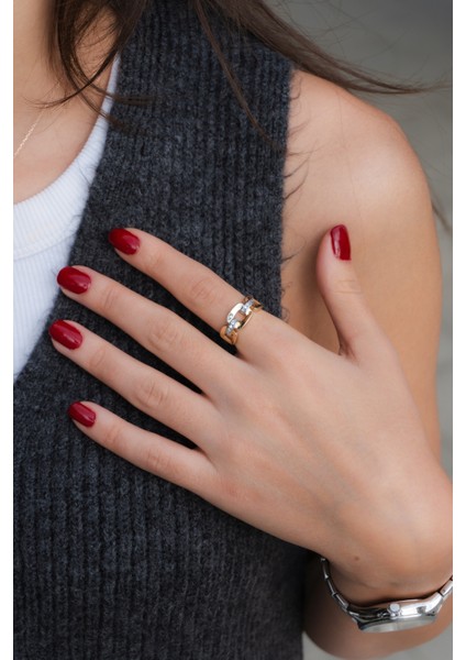 Zirkon Taşlı Çelik Yüzük fırsatları