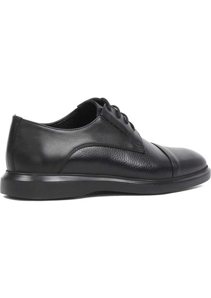 Erkek Siyah Bağcıklı Deri Ayakkabı fırsatları