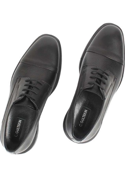 Erkek Siyah Bağcıklı Deri Ayakkabı