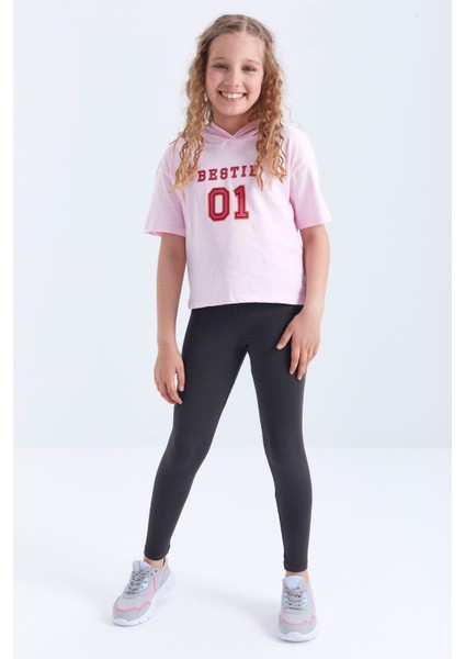 Antrasit Yüksek Bel Dar Paça Kız Çocuk Tayt - 75047 fırsatları