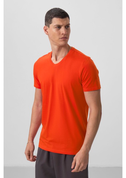 Portakal Basic Kısa Kol Standart Kalıp V Yaka Erkek T-Shirt - 87912 modelleri