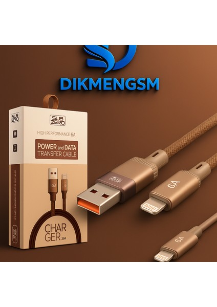 ⚡ Subzero CL165 Metal Başlık Hasır 6A Lightning Hızlı Şarj Data Kablosu 1mt | Dayanıklı ve Yüksek Performanslı