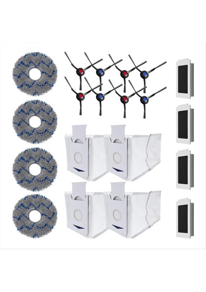 Ecovacs T30 Pro Omni T30 Pro Max Robot Vakum Süpürge Yedek Parçaları Hepa Filtre Yan Fırçaları Paspas Pedleri (Yurt Dışından)