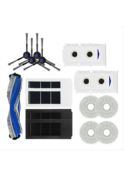 Ecovacs Için 17 Pcs Deebot X2S Robotik Vakumlar Temizleyici Ana Yan Fırça Hepa Filtre Mop Kumaşları Toz Çantası Yedek Parçaları Değiştirin (Yurt Dışından)