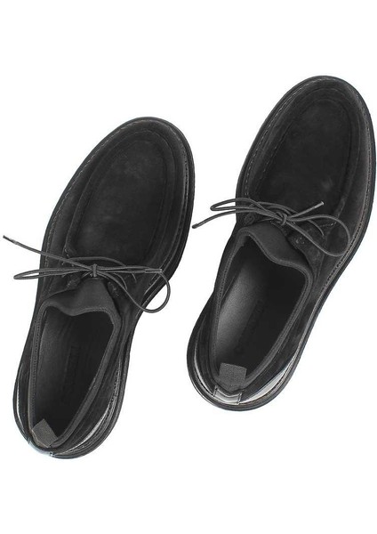 Erkek Siyah Bağcıklı Süet Deri Günlük Ayakkabı