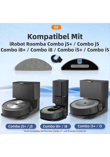 Irobot Roomba Combo I8+ / I8 / Combo J5 / Combo J5+ / Combo I5 / Combo I5+ Otomatik Emme Mop Robot Yıkanabilir Mops (Yurt Dışından) fırsatları