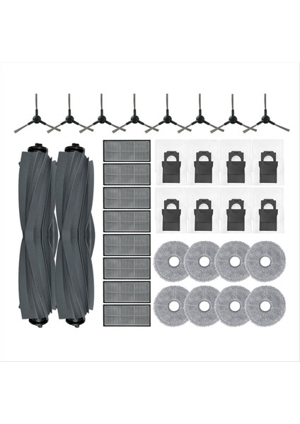 Dreame X30 Ultra / X30 Pro Ana Yan Fırça Hepa Filtre Paspas Pedleri Toz Torbaları Yedek Yedek Parçalar Aksesuarları (Yurt Dışından)