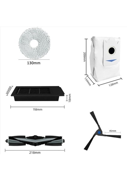 Ecovacs Için 2set Deebot X2 / X2 Omnı / X2 Pro / DEX86 Robot Ana Yan Fırçalar Hepa Filtre Mop Bez Toz Torbaları (Yurt Dışından) modelleri