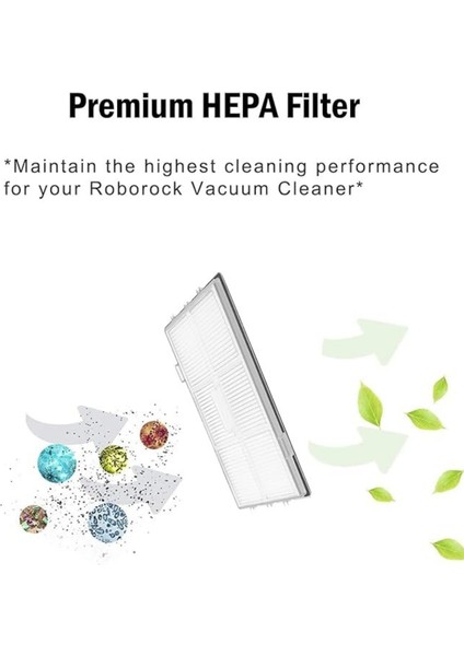 Roborock S7,s7+,s7 Max V,s7 Maxv Plus,s8,s8 Plus,s8 Pro Ultra Uyumlu Paspas Filtre Yedek Set-6 Parça