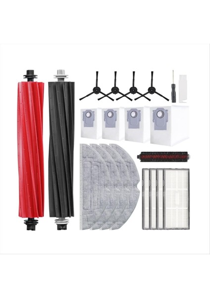 Roborock S8 Pro Ultra Robot Vakum Ikili Ana Fırça Yan Fırçası Hepa Filtre Mop Kumaşları Için Uyumlu Aksesuar Kiti (Yurt Dışından)