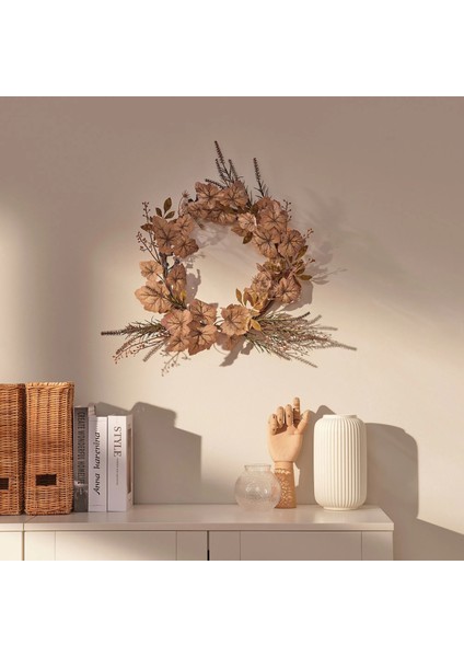 Smycka Yapay Çelenk Kahverengi 45 cm Iç Dış Mekan Kurutulmuş Görünüm fırsatları