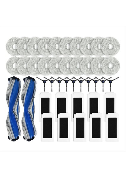 Ecovacs Için Debot T30S / T30S Pro / T30S Combo Yedek Parçalar Aksesuarlar Ana Yan Fırça Hepa Filtre Mop Bezi (Yurt Dışından)