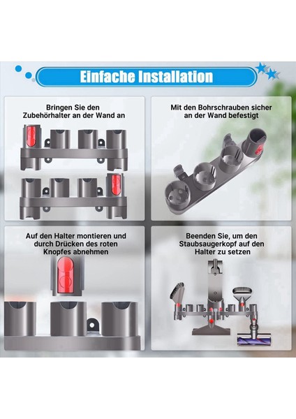 4x Dyson V15 V15 V11 V10 V8 V7 Vakum Süpürge Tutucu Aksesuarlar Duvar Montajı (Yurt Dışından) modelleri
