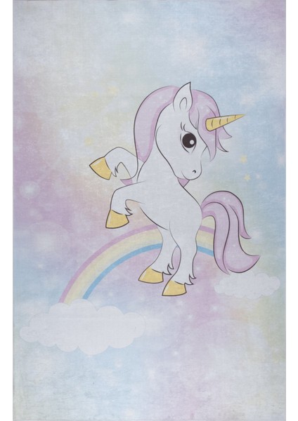 Bianca mt Eco Dijital Baskı Makinada Yıkanabilir Kaymaz Taban Dekoratif Çocuk Odası Halısı 2661