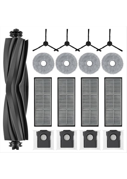 Dreame X30 Pro Ultra / X30 Pro Plus Plus Ana Kauçuk Fırça Paspas Pedleri Hepa Filtre Toz Torbaları Yan Fırça (Yurt Dışından)