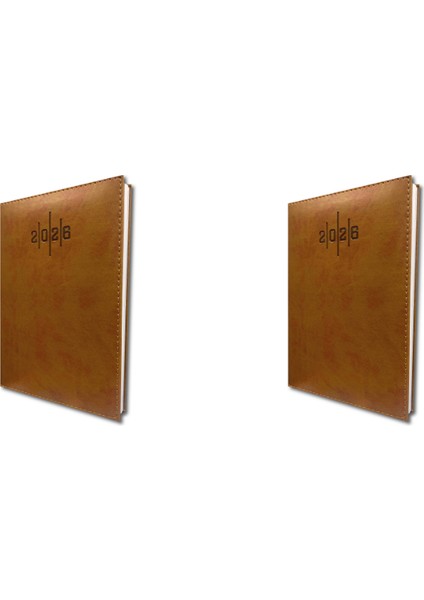 2026 Ajanda 17*24 Büyük Boy Kahverengi 2 Adet