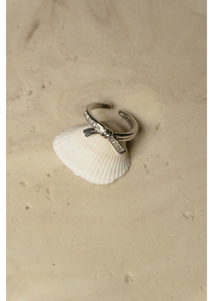 Zirkon Taşlı Çelik Yüzük